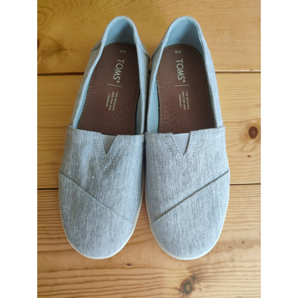 Toms Shoes - Toms Women's Drizzle Grey Lurex Woven Alpargata Flats W6